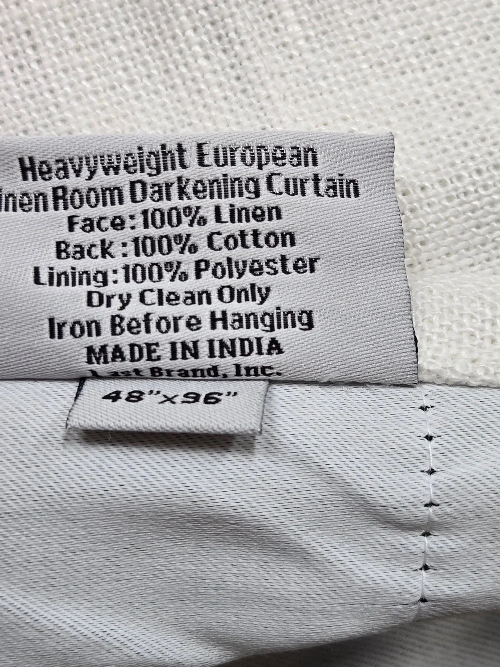NWT QUINCE Set 2 48x96 Heavyweight European Linen Room Darkening Curtains 9954